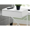 thumbnail image 2 of Sophisticated Glossy White Accent Table, Nightstand with Storage Drawer, Chrome Frame, 2 of 6