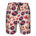 thumbnail image 3 of Logiee rock Skull record heart Print Mens Swim Trunks Quick Dry Board Shorts,Breathable Hawaii Beach Shorts Swimwear Bathing Suits-XX-Large, 3 of 6