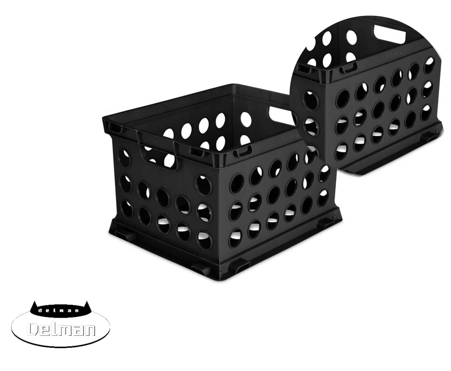 6 Pack File Crate, Plastic Stackable Sturdy Storage Crate Organizer