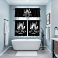 thumbnail image 4 of Kitchen Dinnerware Kitchen Curtains Valances and Tiers Set of 3 Knife And Fork Tableware Black Tier Curtains and Valance with Rod Pocket for Small Windows, 27.5"x36", 4 of 9