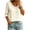 Beige, variant on Womens T-Shirts Solid Color V-Neck Three Quarter Sleeve Loose Fit Pullover Tops Soft Cotton Blend Lightweight Breathable Jersey Knit Shirts Summer Spring Apparel White L