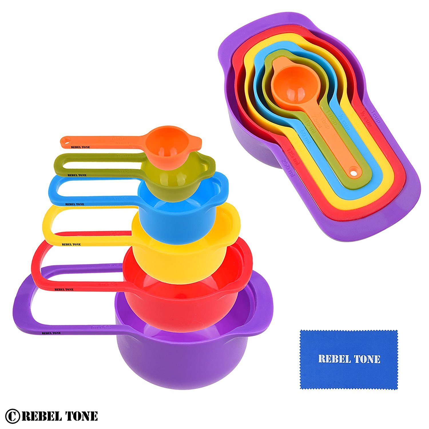 Measuring Cups and Spoons Set of 6 that can be Nested to Save Space