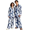 thumbnail image 3 of Halloween Matching Pjs for Couples Long Sleeve Womens Pajama Sets Sleepwear Halloween Ghost Button Down Warm Lounge Sets 2 Pcs Loungewear Light Blue M, 3 of 7