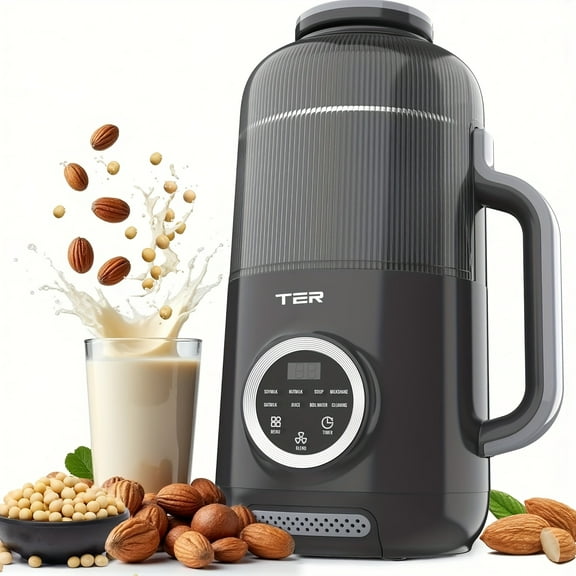 8-in-1 40 Oz Nut Milk Maker - Homemade Almond, Oat, Soy, Coconut Milk, Juice & Soup - with Delay Start/Auto-Clean/Boil Water/Keep Warm, White