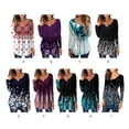 thumbnail image 4 of Camisa de mujer Poliéster Primavera Cuello en V Blusa con estampado de flores Fiesta interior al aire libre Viajar Compras Camisas de oficina Prendas para la parte del cuerpo Flor Purpura S Jumpingount AP003428-26, 4 of 6