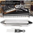 thumbnail image 2 of Stainless Steel Guiro Shaker - Professional Latin Percussion Musical Instrument with Metal Scraper, Rhythmic Idiophone for Live Band Performances, 2 of 4