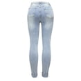 thumbnail image 7 of Ahdbta Women's Ripped Jeans Asymmetrical High Waisted Skinny Denim Pants Distressed Washed Stretchy Lounge Jeans with Pockets, 7 of 7
