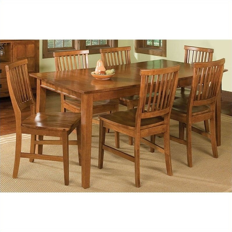 Home Styles Arts And Crafts 7 Piece Dining Set In Cottage Oak