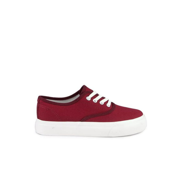 Burgundy canvas outlet shoes