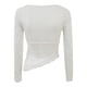 thumbnail image 2 of Top corto de manga larga y cuello cuadrado para mujer - Camiseta básica ajustada lisa - Entrenamiento/yoga - Tallas S-L, 2 of 5
