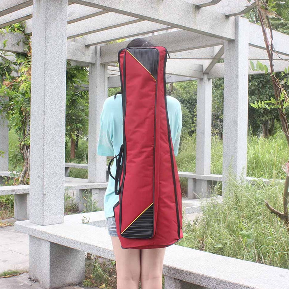 DINHEAROM Red Trombone Case for Tenor Trombone with Soft Velvet Lining and Thick Sponge Padding, and Protective