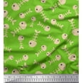 thumbnail image 1 of Soimoi Green Velvet Fabric Fish Skeleton Ocean Fabric Prints By Yard 58 Inch Wide, 1 of 3