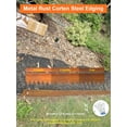 thumbnail image 3 of Vinci Landscape Edging Border, 40" L x 4" H 3Pack 10FT Total Rusted Corten Steel Garden Edging with Spikes, Sturdy Elegant Metal Lawn Broder for Flower Beds, Pathways, Paver Edges and Yard, 3 of 10