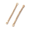 thumbnail image 3 of 100pc Iron Bar Connector Charms Nickel Free Textured Light Gold 30x2x1.2mm Hole: 1mm, 3 of 6