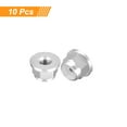 thumbnail image 3 of Nylon Insert Hex Lock Nuts, 10pcs - M3 x 0.5mm Aluminum Alloy Self-Locking Flange Nut (Silver), 3 of 5