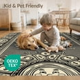 thumbnail image 4 of ODIKA 3'x5' Washable Throw Rug Cartoon Graphic Mascot Doodle Border Men Movie Funky Guys Mens Refined for Entryway, Kitchen, Mudroom, Stain Resistant, Low Profile, Non-Slip, 4 of 7