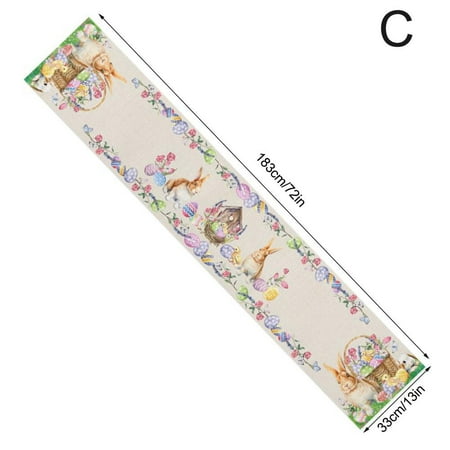 

Easter Bunny Egg Table Runner Table Cloth Resturant Home Party Table Ornaments-NEW