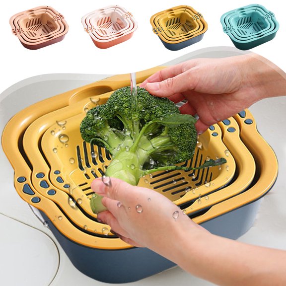 CVLNCYCLING Strainer,Colander,Strainers for Kitchen,Plastic Colander,Plastic Colander,Strainer Bowl,Colander with Handle,Fruit Colander,Small Colander for Wash Fruits Vegetables Rice