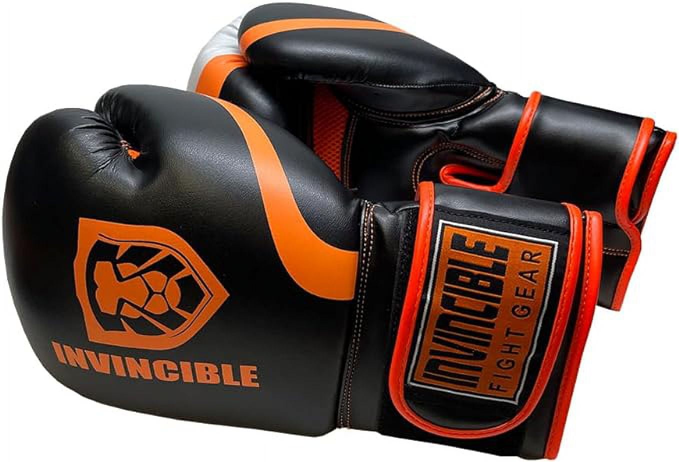 Invincible Fight Gear Standard Leather Hook and Loop Training Boxing Gloves in Ideal for Boxing, Kickboxing, Muay Thai, MMA for Men Women and Kids
