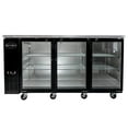 thumbnail image 2 of Heavy Duty Commercial Black Back Bar Cooler with 3 Glass Doors (24" depth 72" length), 2 of 10