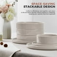 thumbnail image 5 of Vesteel 16 Pieces Dinnerware Sets, Premium Stoneware Dishes Set for 4, Speckled Plates and Bowls Set for Home Restaurant, Microwave and Dishwasher Safe - Cappuccino Brown, 5 of 9