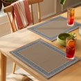 thumbnail image 4 of Geometric Greek Key Design Placemats Set of 4 Brown Place Mats Table Mats Kitchen Dining Home Outdoor Party Table Decoration, 4 of 9