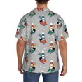 thumbnail image 5 of Lafuoo Skiing penguin Pattern Men's Cuban Collar Short Sleeve Shirt, Button-Down Resort Beach Pocket Shirt-XX-Large, 5 of 7