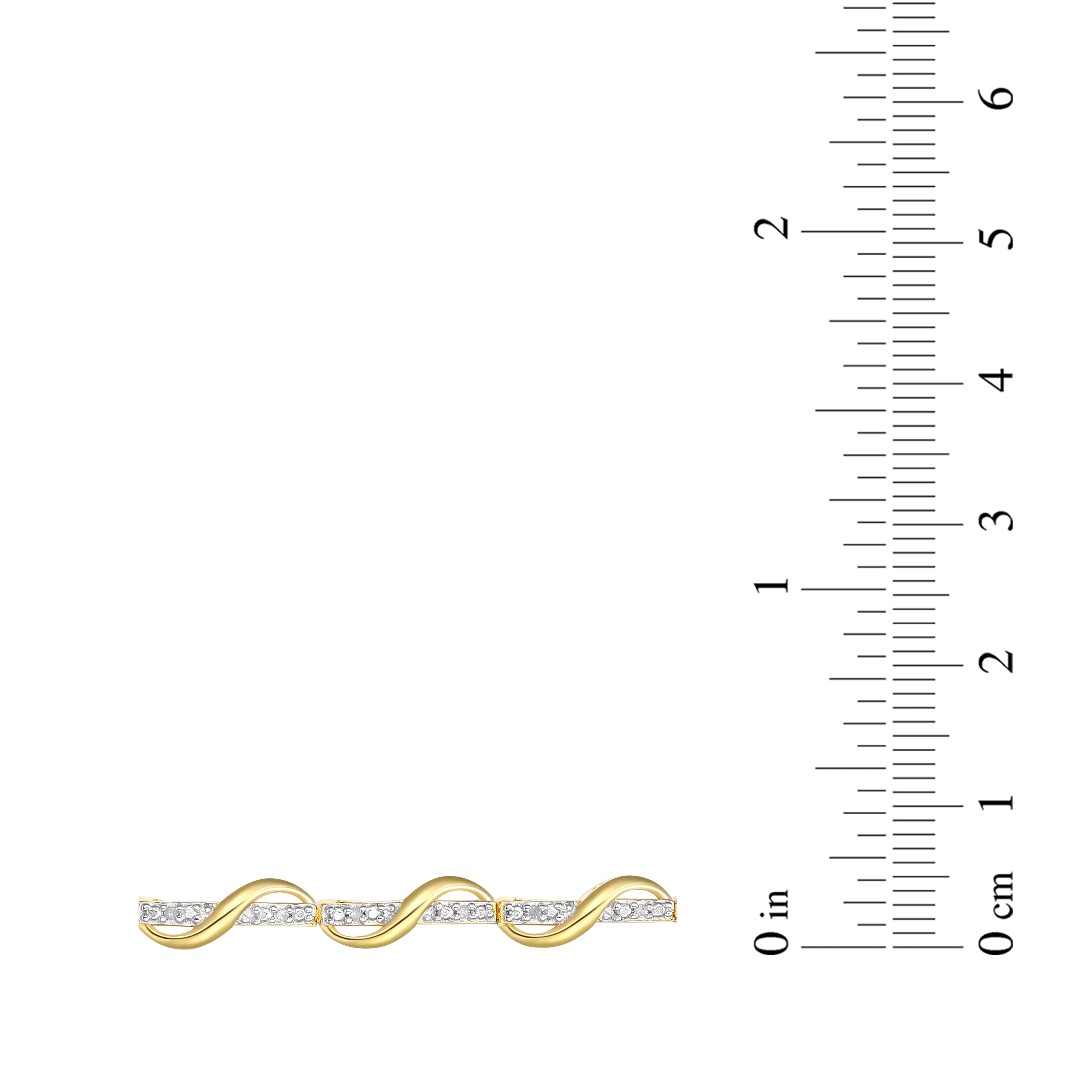 Forever Facets 1/10 cttw Diamond Twist Bracelet in 18k Yellow Gold over Sterling Silver, Adult Female