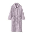 thumbnail image 1 of YOPTOP BLVB Women‘s Plush Long Robe Soft Bathrobe Button Up Housecoat Fuzzy Fleece Warm Winter Robe Sleepwear with Pockets,M,Purple, 1 of 7