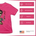 thumbnail image 4 of Tee Hunt Frida Kahlo Sugar Skull Youth T-Shirt Calavera Day of The Dead Kids, Pink, Small, 4 of 5
