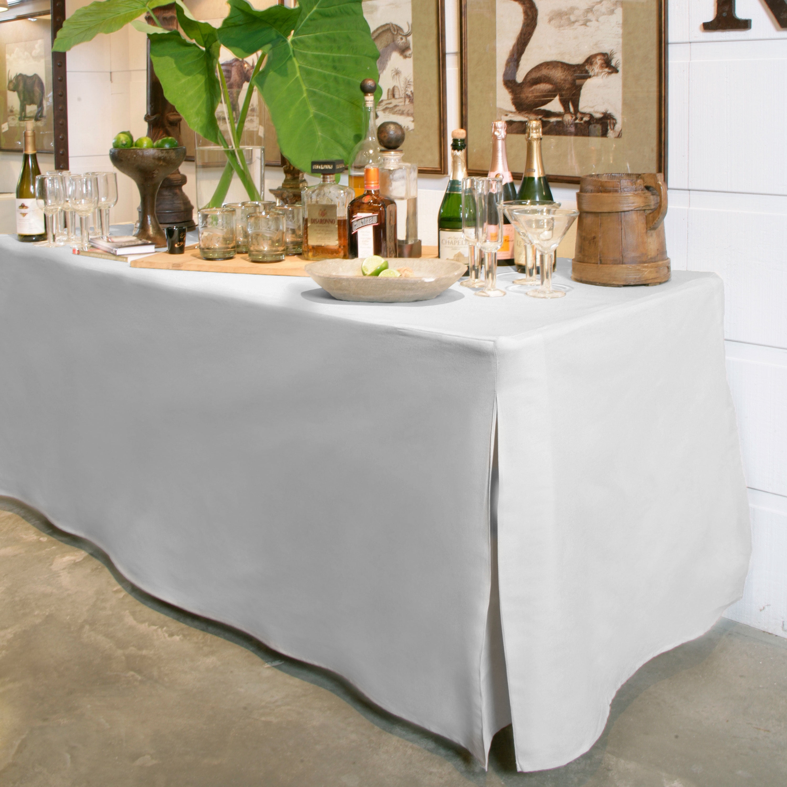 Tablevogue 96" x 30" Fitted Tablecoth Cover, Multiple Colors and Sizes Available