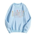 thumbnail image 4 of Hoodies for Women Womens Sweatshirt Oversized Sweatshirts Crewneck Long Sleeve Pullover Zippe Jacket Extra Long Sweatshirt Hoodie Boys Size Two Short Outfits Casual Pullover Women Active Wear Blue XL, 4 of 5
