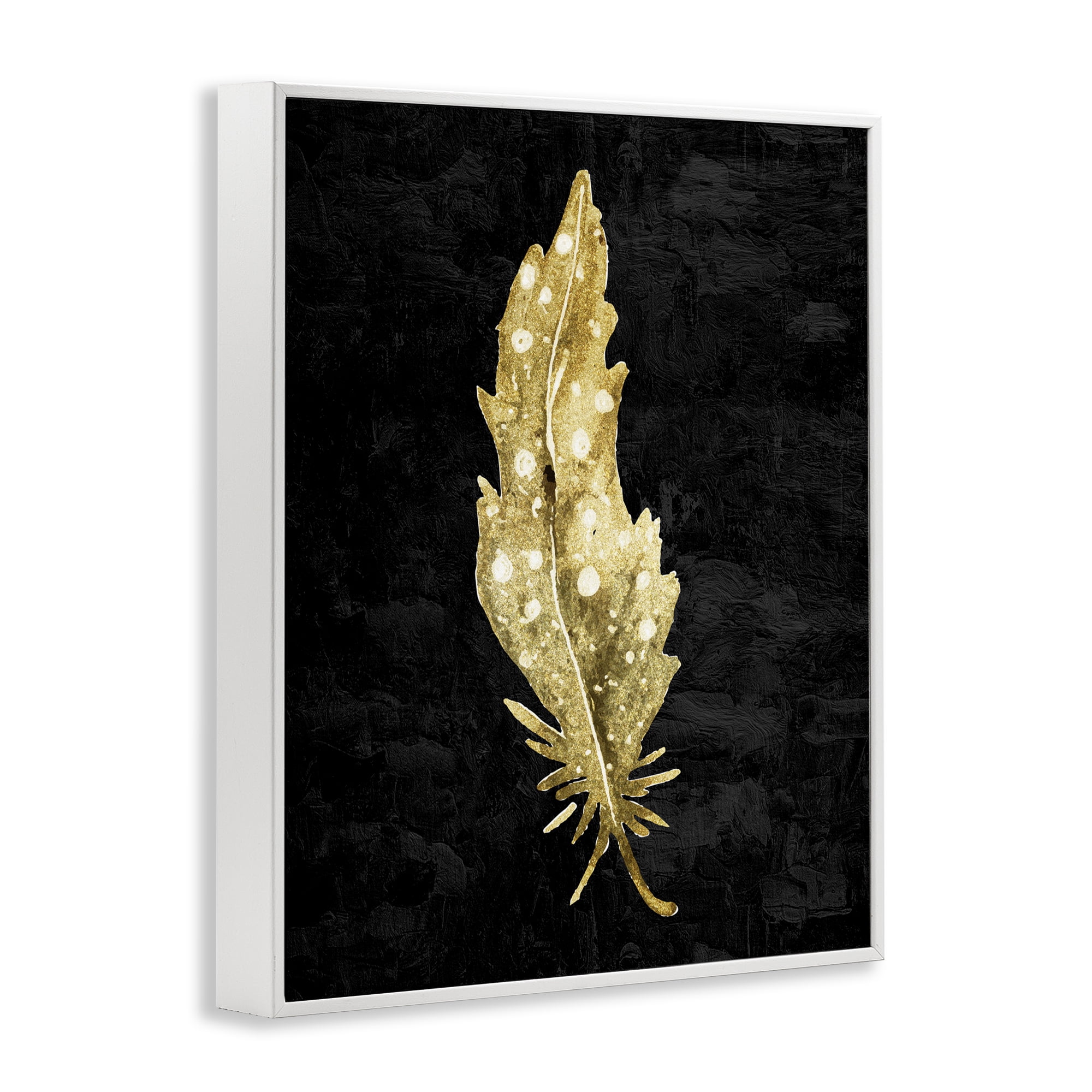 Feather On Black White Framed Giclee Art, design by Kim Allen