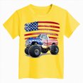 thumbnail image 4 of TOWED22 Boys Printed Tees Short Sleeve Crew Neck Graphic T-Shirts Funny Dinosaur Patterns Summer Tops(Yellow,5-6 Y), 4 of 4