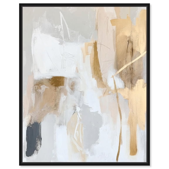 Lustrous Veil I Canvas Neutral Boho Art by Art Remedy, Black Frame, 16" x 20"