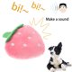 thumbnail image 2 of EeaseMX Juguetes de peluche para mascotas, juguetes para masticar perros, cachorros y gatos, juguetes con sonido de mordida y chirrido, diseño de fresa (color aleatorio), 2 of 8