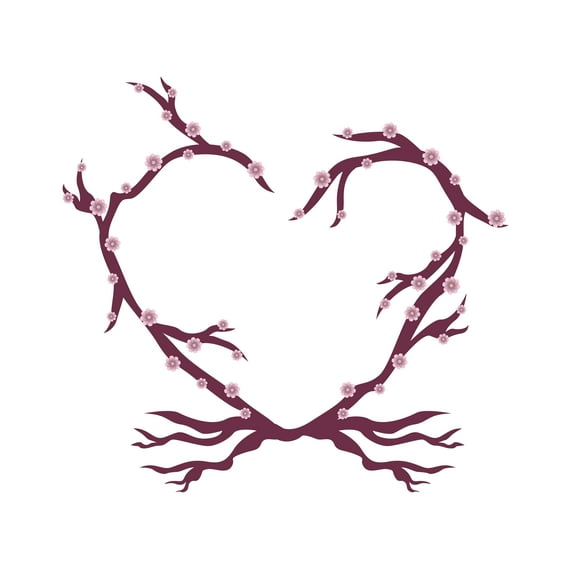 Design With Vinyl -Cherry Blossom Branch Wall Decal-ome Living Room Nursery Bedroom Decoration Floral Themed- Easy To Apply Vinyl Wall Decal -Size: 10" x 9".