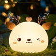 thumbnail image 1 of Deer LED Night Light - 7 Light Colors - Soft Touch Silicone - for Kids Baby Bedroom (USB Rechargeable), 1 of 7