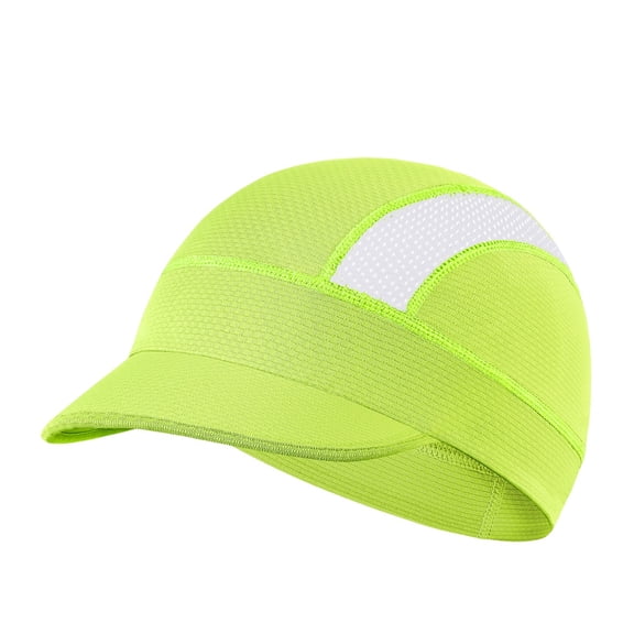 Clossjun Cooling Cycling Cap Skull Caps Under Helmet Mesh Hats with Sun Visor for Bike Hard Hat Liner for Men