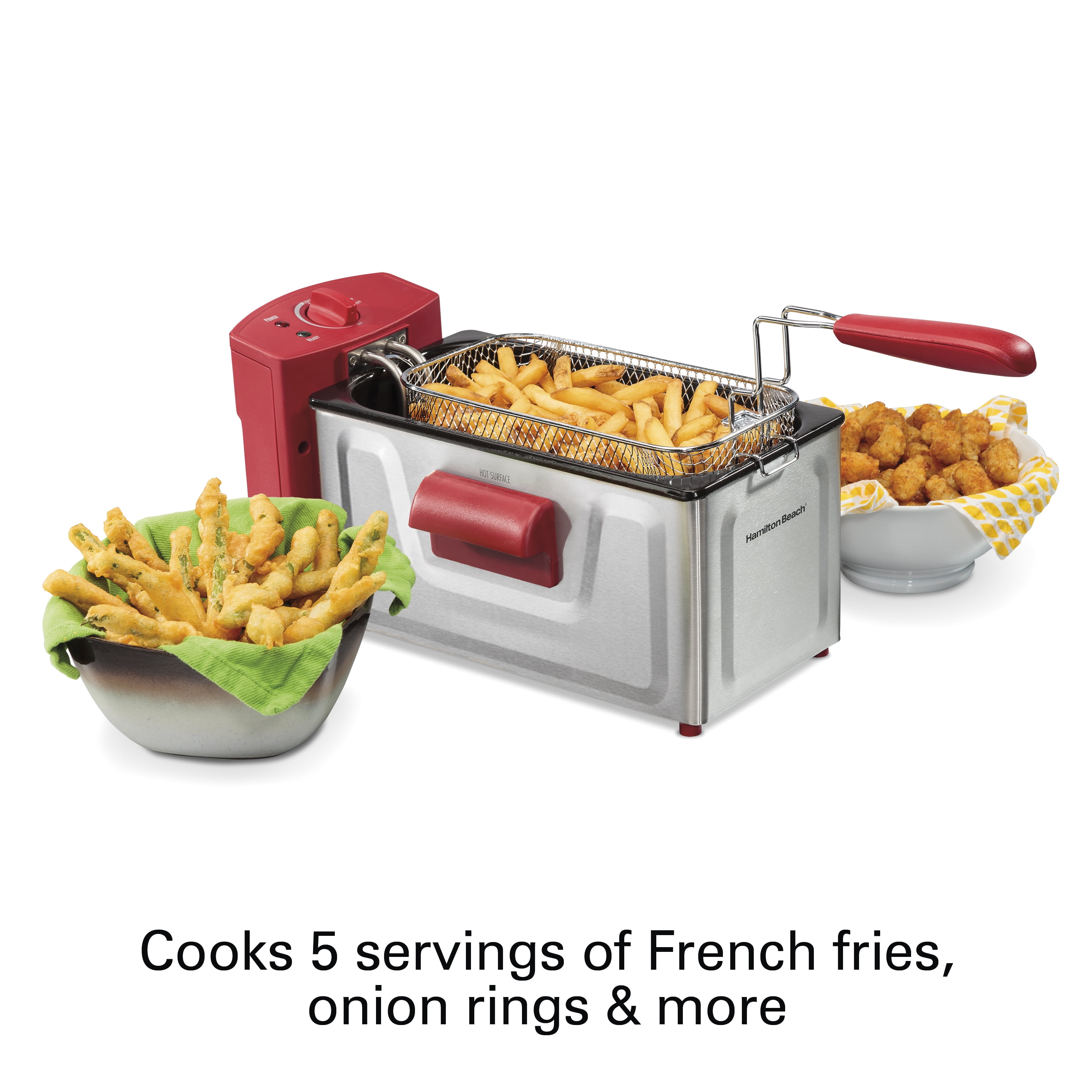 2 Liter Deep Fryer Basket Electric Cooker Kitchen Countertop Stainless