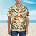 thumbnail image 5 of Uemuo 70s Hippie Style Printed Regular Fit Short Sleeve Casual Hawaiian Shirt for Men,Aloha shirt,Tropical shirt,Floral print shirt,Vacation Beach shirt-Medium, 5 of 9