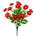 thumbnail image 2 of CHENjy Cemetery Flowers for Grave Red Fake Silk Bouquet, UV Resistant Outdoor Artificial Arrangement for Memorial Day Veterans Day Headstone Decoration, Red, 2 of 7
