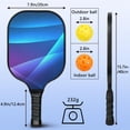 thumbnail image 4 of Pickleball Paddles Set Of 2, Fiberglass Surface, Fluid Smoke Aurora Art Style, 4 Balls & Bag, 4 of 5