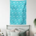 thumbnail image 4 of Teal Decor Wall Hanging Tapestry, Waves Pattern in Ocean Summertime Oriental Japanese Style Cartoon Illustration, Bedroom Living Room Dorm Accessories, 40 X 60 Inches, Gift Ideas, by Ambesonne, 4 of 5