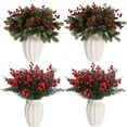 thumbnail image 4 of Virelaxpo Artificial Green Plant with Red Berries Christmas Tree Decoration for Home Holiday Floral Arrangement, 4 of 6