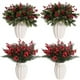thumbnail image 5 of Arreglo floral para árbol de Navidad, flor de planta verde artificial, elegante decoración navideña, centro de mesa de planta artificial, decoración festiva para el hogar, diseño plegable,, 5 of 8