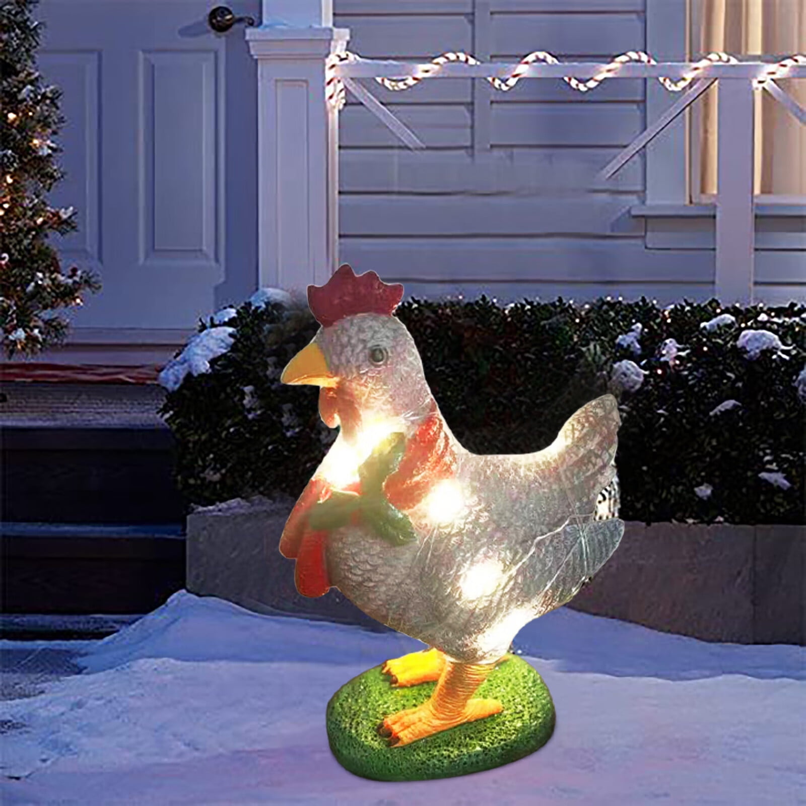 Outdoor Christmas Resin Chicken Decoration Decorat Decorations Xmas LED