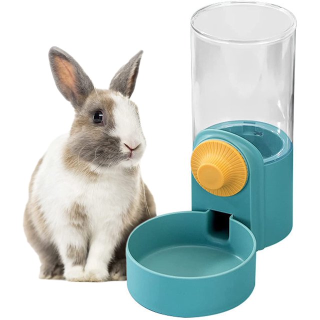 Dispensador automático de agua para alimentos colgante de 35oz, alimentador automático de gravedad para mascotas, juego de bebedero para conejo, gato, perro, Chinchilla, conejillo de indias, erizo, h JAMW Sencillez