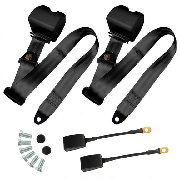 2PCS Universal 3-Point Seat Belt Pads, Quick Release Backpack Attachment Straps, Adjustable & Retractable Lap Shoulder Belts for UTV, Golf Cart, Truck, Van, SUV, Go Kart