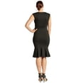 thumbnail image 2 of Ivy Dress - Wome's Sleeveless seamed stretch Ponte midi mermaid hem dress with front v-notch, 2 of 7